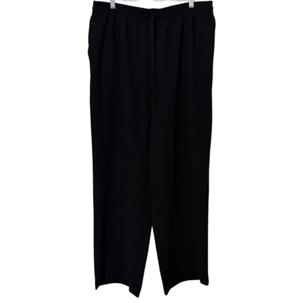 Black Wide-Leg Drawstring Pants